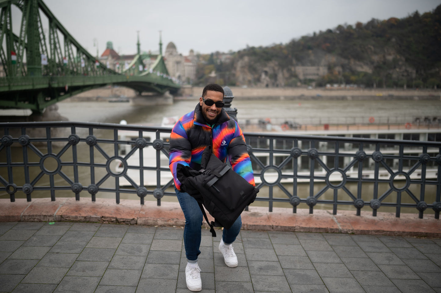 HUNTER Roll Top Backpack-Black - theabags