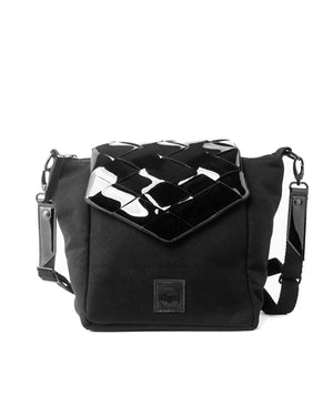 PEAKY Backpack & Shoulder Bag-Black Patent Leather - theabags