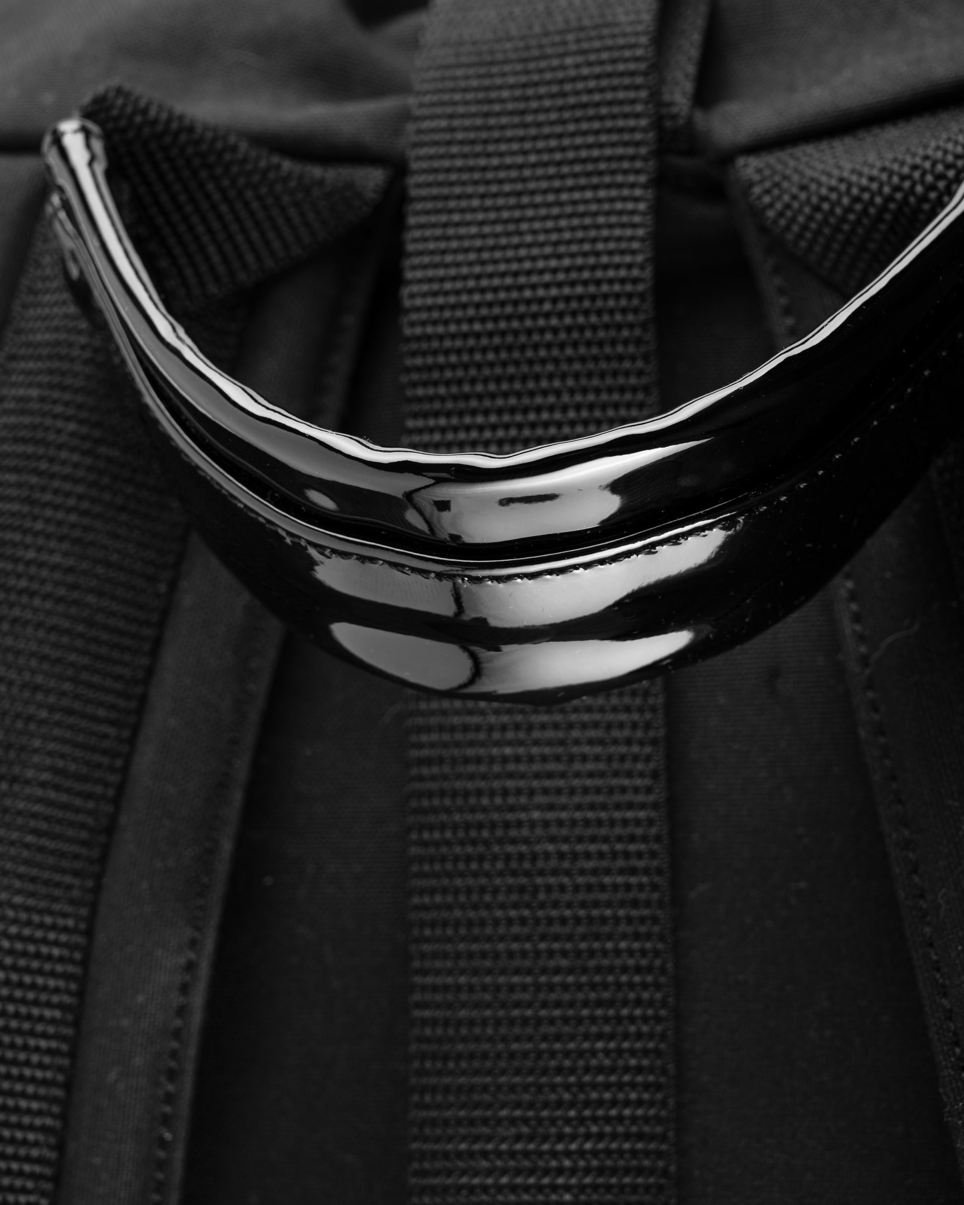 SUMMIT Roll Top Backpack-Black Patent Leather - theabags