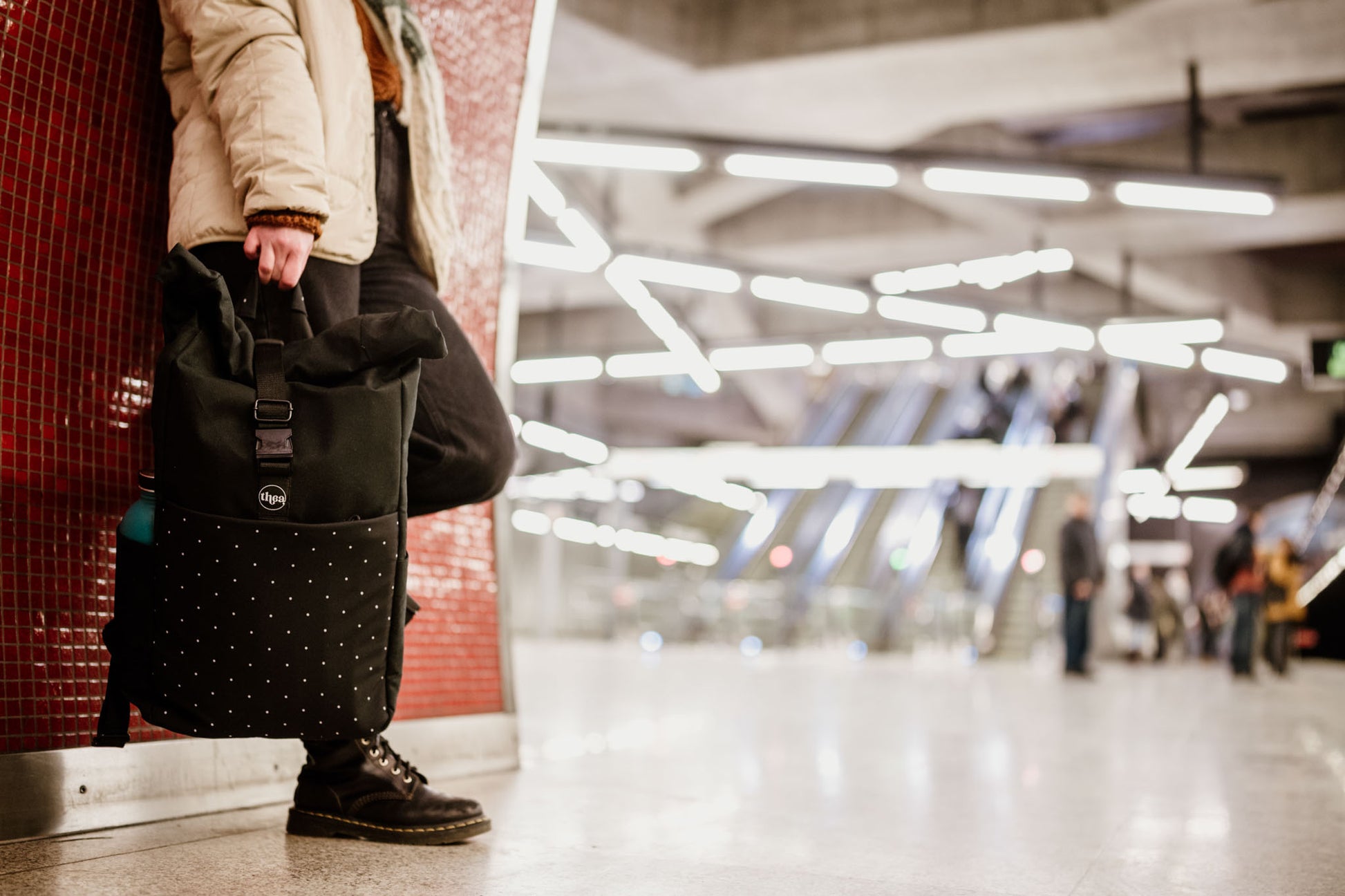 SUMMIT Roll Top Backpack-Polka Dotted - theabags
