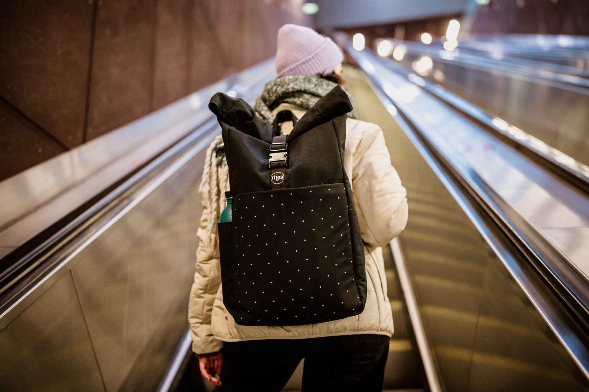 SUMMIT Roll Top Backpack-Polka Dotted - theabags